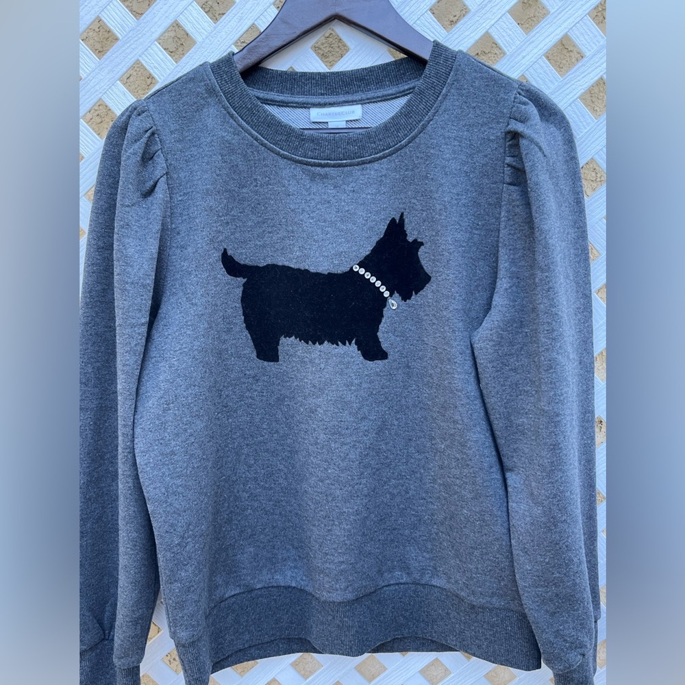 Women's Charter Club knit top crew neck long sleeves dog size M
